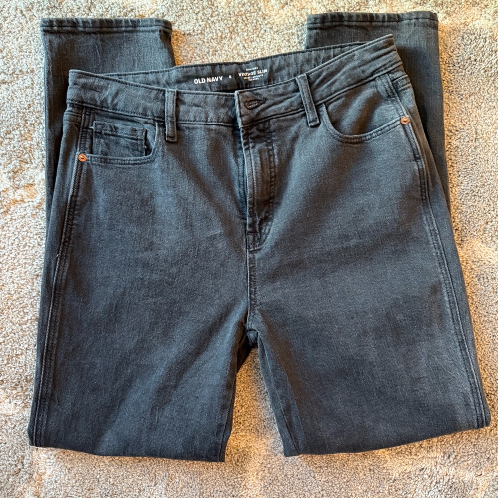 Old Navy Black Straight-Leg Jeans